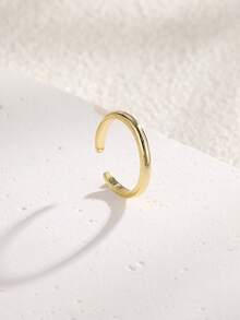 1 chiếc nhẫn hở ngón chân có thể điều chỉnh theo phong cách tối giản trơn, thời trang độc đáo - Bóng loáng - Xem 5