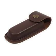 1 件优质真皮折叠刀套，带腰带和腿部携带皮套 - 适用于小折刀的保护袋 - 咖啡棕 - 查看 5