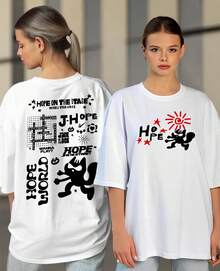 Unisex T-Shirt J-Hope Member Btss Tour On The Street Tshirt Hop World Jung Hope Korean Singer - 白色 - 查看 1