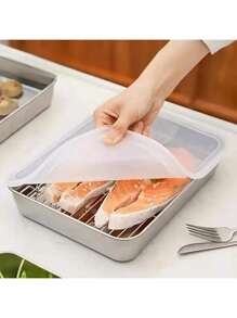 5 pezzi Set contenitori per alimenti in acciaio inossidabile con coperchi trasparenti - Grandi contenitori quadrati per carne, frutta e verdura - Perfetto per campeggio, uso esterno e domestico, contenitori organizzati e impilabili per la cucina - Ideale per uso domestico e all'aperto, essenziali per il campeggio|Contenitori impilabili|Conservazione durevole, Contenitori in acciaio inossidabile
