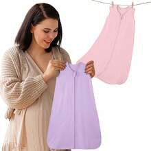 1pc Soft & Comfortable Sleeveless Baby Sleeping Bag, Knitted Summer Baby Sleeping Bag, Summer Baby Breathable Sleeveless Zipper Sleeping Bag Bedding , Zippered Baby Sleeping Bag, 0-3 Years Old - Soft Polyester Sleeping Bag, Essential For Baby Nursery, Ideal Gift - 8 Colors - Multicolor - View 6