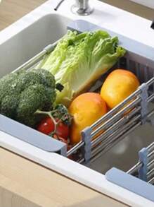 1 pezzo Supporto estendibile per lavello da cucina, supporto per stoviglie, organizzatore per lavello, reggimensole per utensili