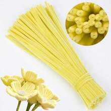 Paquete de valor de 100 piezas de limpiapipas de tela flexible de colores surtidos para suministros de manualidades y decoraciones caseras, juego de torsión con dos opciones de color, kits de flores de limpiapipas