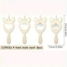 12pcs Unicorn DIY Party Favor Set - Includes Unpainted Mirrors And Unicorn Themed Party Gifts, Suitable For Princess Parties, Birthdays, And Bridal Showers, A Fun DIY Project Perfect For Bachelorette Parties