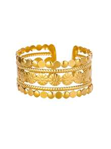 1PC Stainless Steel Multi-Layer Sun Bracelets For Women Gold Color Opening Sun Bangle Wedding Party Classic Jewelry Gift