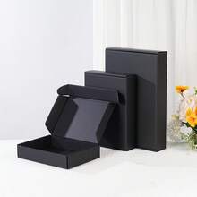 10pcs/Set Black Corrugated Paper Boxes, High-Quality Postal Shipping Boxes, Express Packaging Boxes, Packing Materials, Airplane Boxes, Gift Boxes, Corrugated Cartons, Express Boxes