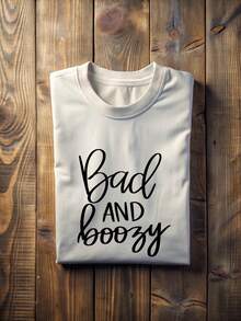 1 PC Bride And Boujee Shirt, Bad Boozy Bridesmaid T-Shirt, Bachelorette Party Tee, Bridesmaid Matching Shirts, Bridal Shower T-Shirts TT3031 - 白色T卹伴娘 - 查看 2