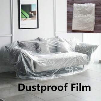 Película protectora plástica y transparente impermeable y a prueba de polvo para muebles. Película protectora desechable a prueba de polvo para sala de estar y cocina