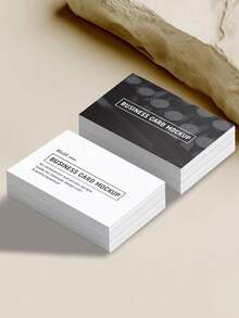 Custom Business Card Set - 200/500/1000 Pcs, Essential For Professional Networking And Distributors, Uncoated Paper, Includes "Business Card Template" Design, Reserving Space For Company Logo And Contact Info, Support Customization, Back To School Season ,Poetcore, School Essentials - Multicolor - View 5