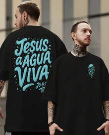 Camiseta Streetwear Evangélica Jesus A Água Viva Nossa Salvação Eterna Devotos Blusa 100% Algodão
