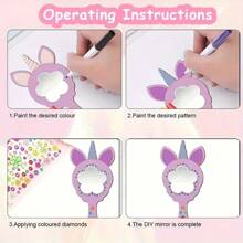 12pcs Unicorn DIY Party Favor Set - Includes Unpainted Mirrors And Unicorn Themed Party Gifts, Suitable For Princess Parties, Birthdays, And Bridal Showers, A Fun DIY Project Perfect For Bachelorette Parties