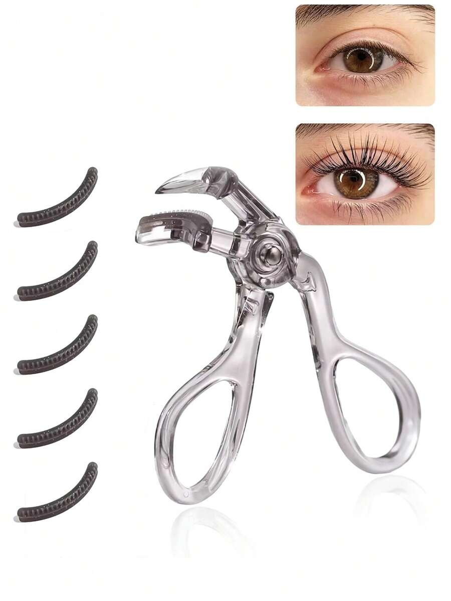 1pc Frameless Eyelash Curler With Silicone Refill Pad, Suitable For All Eye Shapes, Lasts All Day Curl, Easy To Operate, Gentle Lash Lifting Makeup Tool