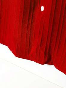 Camisa casual de manga corta con botones, holgada, ligera y transpirable para hombres - Rojo - Ver 4