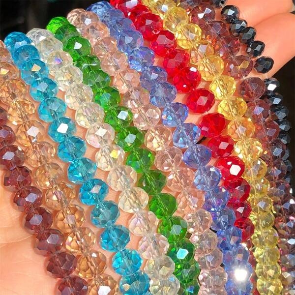 10 Stränge natürliche Kristallperlen zum Schmuckbasteln, verschiedene Farben, österreichische Mosaikglasperlen, DIY Armband Zubehör, Größen: 3/4/6/8/10mm