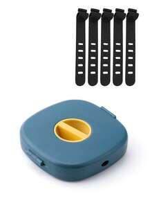 Cajas de almacenaje para cables de datos, cable giratorio y correas fijas negras, poroso, multifuncional - con soporte para teléfono, ligero, tamaño de bolsillo, esencial para viajar, se puede usar para cables de datos, auriculares, ratones, etc. - Multicolor - Ver 13