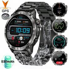 Military Rugged Smart Watch For Men Women, 1.43" AMOLED GPS Smartwatch IP68 Waterproof  530mAh Battery With Altitude Compass Air Pressure 60+Sports Fitness Tracker For Outdoor, Climbing, Camping, Running, Gym,Compatible With IOS Android