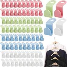 10 piezas Ganchos de conexión para perchas, ganchos de conexión para el hogar, hebilla de conexión de perchas de moda mini para perchas de ropa, conectores de ganchos en cascada, organizador de armario de plástico resistente para ahorrar espacio, hebilla de conexión apilable