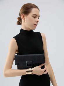 2024夏季热门优雅手拿包，时尚百搭，圣诞节冬季圣诞礼物 - 黑色 - 查看 1