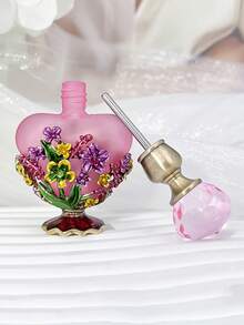复古风 5ml 心形玻璃香水瓶 - 可再填充精油和香氛容器，不含 PVC，仅可手洗，手工制作 - 彩色 - 查看 4
