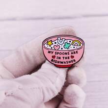My Spoon In The Dishwasher Enamel Pin Peripheral Accessories Badge - Multicolor - View 4