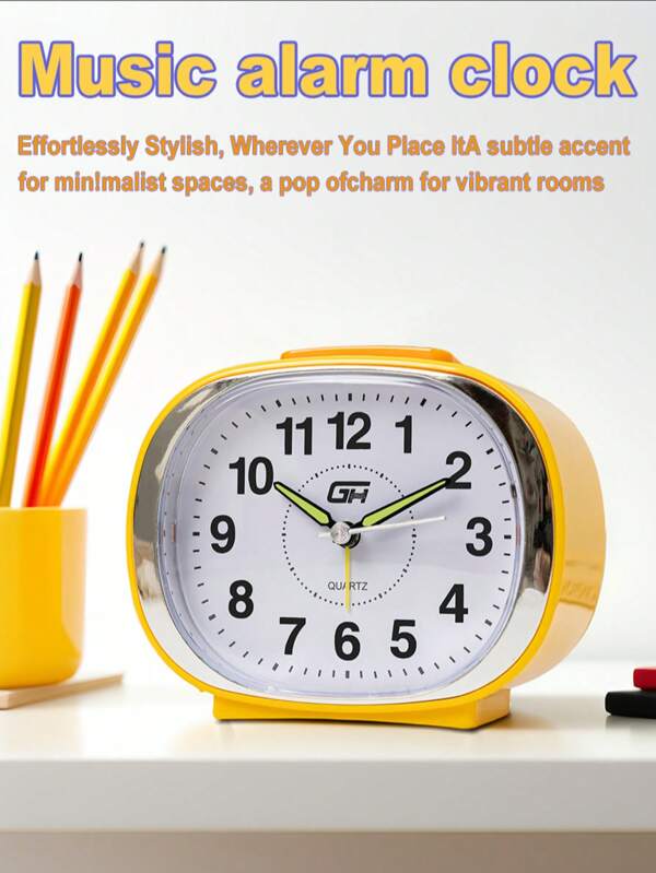 1PC Multifunctional Music Alarm Clock With Snooze And Night Light Function, Silent When Running, Will Not Disturb Your Rest Or Reading, Very Beautiful In Bedroom, Living Room, Office, School Dormitory, Can Also Be Given As A Gift To Students During The Start Of School, It Is A Must-Have In School Dormitories. School Decor School Surprise Dormitory Decor Back To School