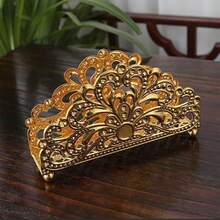 1个欧式立式纸巾架，金属复古餐桌餐巾夹，餐厅纸巾盒