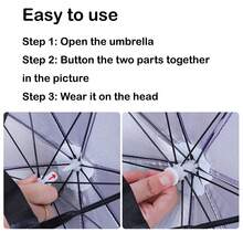 1pc 110g/3.9oz Portable Rain Hat Umbrella, Large Head-Mounted Umbrella, Fishing Cap, Sun Protection, Fishing Accessories, Fishing Gear - Multicolor - View 6