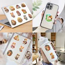 50 piezas Pegatinas de dibujos animados de pequeños animales con estilo campestre, ilustraciones de cuentos de hadas para decoración de scrapbook, resistentes al agua, con gatos pequeños, conejos, ratones, ovejas, zorros, erizos, coloridos y adorables, adecuados para botellas de agua, monopatines, portátiles, planificadores, equipaje, recompensas en el aula, interacción padres-hijos, regalo de cumpleaños