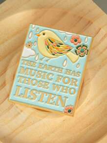 1pc Earth Composes Music For Listeners Enamel Pin Nature Enthusiast Badge Brooch Accessories, Gift Brooch For School And Graduation Seasons, Used For Backpacks, Fashion Accessories, Clothing Decoration