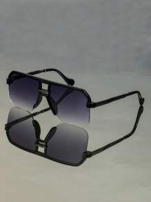 Nuevas gafas de moda con doble puente y montura retro de media montura, elegantes y minimalistas, versátiles para la playa, fiestas y uso diario, adecuadas tanto para hombres como para mujeres