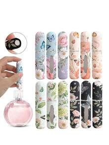 1/4 chiếc Chai xịt nước hoa họa tiết hoa bướm, Chai nước hoa có đáy tái sử dụng, Chai mỹ phẩm mini, Nước hoa, Dụng cụ đóng gói Pure Dew, Nhiều màu sắc để lựa chọn, Quà tặng sinh nhật cho gia đình và bạn bè, Quà tặng ngày lễ, Du lịch di động 5ml - Nhiều màu - Xem 5