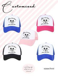 1 Piece Sponge Hat Baseball Cap Trucker Hat Holiday Style Customizable Name Copy Content Unique Gift Personalized DIY - Multicolor - View 7