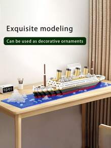 Luxury Cruise Ship Building Blocks DIY Assembly Micro Particle Model Decoration Stress Relief Toy For Adults