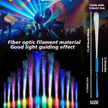 Colorful Fiber Optic Sticks, 24-Piece Set, Featuring 3 Lighting Modes And Frequency-Changing Flashing. Shines Brighter At Night, Handheld Sparkler LED Sticks, Suitable For Bars, Parties, Concerts, And Other Glow Stick Support Props. - 24顆 - 查看 5