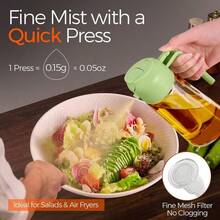 1 pezzo Spruzzatore portatile in plastica per olio d'oliva da 450ml, 2 in 1 spruzzatore e dosatore per olio, adatto per cottura, barbecue, friggitrice ad aria, cottura al forno, insalate, spruzzatura manuale, accessori da cucina per la cottura, dosatore per olio da cucina, barbecue, roulotte, utensili da cucina perfetti