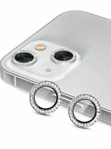 Strass-Kameraobjektiv-Schutzfolie-Set kompatibel mit iPhone 12/12 Mini/12 Pro/12 Pro Max, iPhone 13/13 Mini/13 Pro/13 Pro Max, iPhone 11/11 Pro/11 Pro Max, iPhone 14/14 Plus/14 Pro/14 Pro Max, iPhone 15/15 Plus/15 Pro/15 Pro Max, eingelassene imitierte Strass-dekorierte Kameraabdeckung Gehärtetes Glas Schutzabdeckung, farbige imitierte Strass-Geschenke für Geburtstag, Familie, Freunde, Funkelnder Kristall, Objektivschutz, Handyzubehör