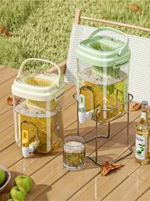 1pc High-End Refrigerator Water Dispenser/Fruit Tea Bucket With Tap, Home Beverage Cooler Jug, Outdoor Picnic