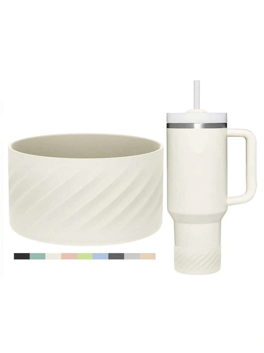 2 件 Affute 保护硅胶套，适用于 Quenche H2.0 40 盎司、IceFlow Flip 20 盎司、30 盎司和 Hydroflask 12-24 盎司，防滑瓶底套杯配件