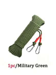 1 Pc (1000cm/394in) Steel Core Clothesline, Wind Resistant No Drill Needed Extra Long Steel Cord Clothesline With 2 Hooks, Outdoor/Indoor Drying Rope, Camping Accessory