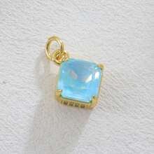 1pc Copper Square Cubic Zirconia Micropave Pendant, DIY Jewelry Accessory For Necklace, Bracelet, Earrings
