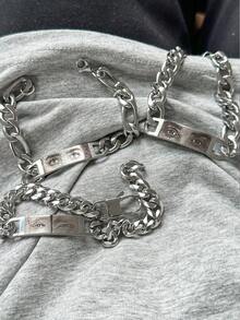 1 件个性化情侣照片手链，定制眼睛图片不锈钢链激光雕刻照片首饰，送给男朋友女朋友的礼物，纪念礼物 - 9mm厚 - 查看 6