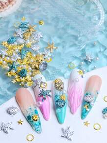 1 Bag Summer Ocean Theme Resin Crafts:Shells, Starfish Charms, For Art, Jewellery Making Supplies DIY Craft Projects