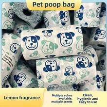4 Rolls/80pcs Thickened Pet Waste Bags, Scented, Cute Design, Suitable For Cleaning Various Pet Waste, Lemon Fragrance, Multiple Colors & Cute Combinations, Convenient Pet Cleaning Supplies - Blue and White - View 9