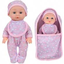 9 英寸逼真重生娃娃，四肢灵活，包括娃娃衣服、床和奶瓶，适合儿童角色扮演玩具、节日和生日礼物（含娃娃） - 彩色 - 查看 3