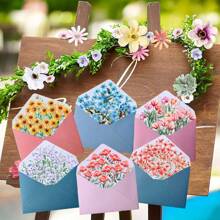Set da 6 pezzi di buste e carta da lettere a tema floreale romantico, con buste ed carta con eleganti motivi floreali, adatti per lettere d'amore, note, matrimoni, inviti, delicata carta da lettere e buste floreali, buste per cartoline, forniture scolastiche, back to school