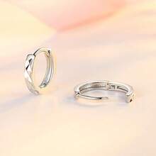 925 Silber beschichteter Modeschmuck für Frauen, hochwertige sternförmig geschnitzte, schlichte, retroartige Ohrringe - Silber - Übersicht 4