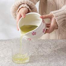 2 件套日式抹茶套装，可爱樱花图案抹茶碗（带壶嘴）和抹茶搅拌器架套装，手工日式抹茶茶筅仪式套装，适用于传统抹茶、现代拿铁和茶道 - 彩色 - 查看 6