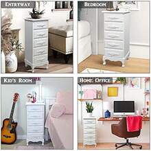 Fully Assembled White Lingerie Dresser, Tall Skinny Chest, Wood Nightstand For Bedroom, Girls Dresser, Antique Furniture, Baby Nursery Storage, Free Standing Jewelry Organizer With Queen Anne Legs - 1 - View 5