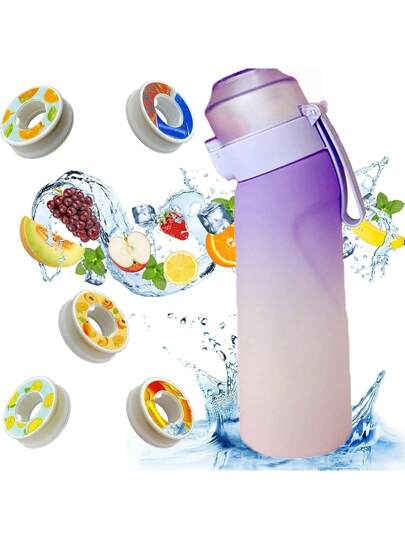 1 pezzo Bottiglia d'acqua in Tritan con profumo, senza zucchero, gusto di frutta, bottiglia d'acqua in plastica Tritan con fragranza per bere più acqua (una bottiglia d'acqua con un anello di fragranza casuale)