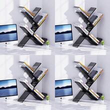 Solaround Acrylic Tree Bookcases Modern Clear Bookshelf Standing Bookcase Tree Organizer Decorative Storage Rack (Clear, 24.4'' X 7.9'' X 36.2'') - Black - View 2